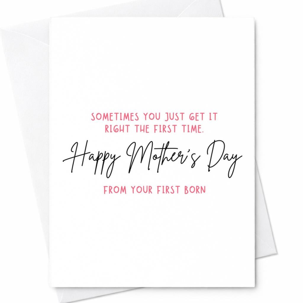 First Born Mother's Day Card From First Child Funny Mother's Day Card ...