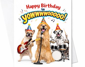 Happy Birthday To Youwwwoooo Funny Dog Band Birthday Card Cute Dogs Singing Music Humor Card Gift For Dog Lovers Friend C862