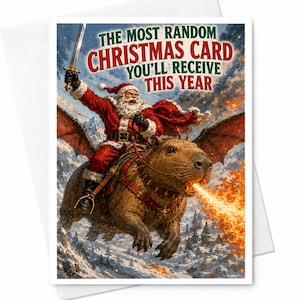 The Most Random Christmas Card You'll Receive This Year Funny Holiday Greeting Card For Friends Colleagues Unique Santa C2681
