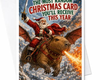The Most Random Christmas Card You'll Receive This Year Funny Holiday Greeting Card For Friends Colleagues Unique Santa C2681
