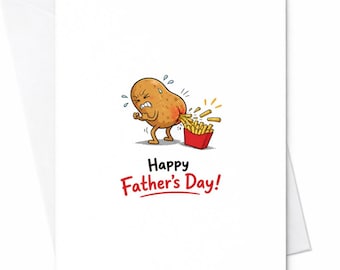 Happy Father's Day Grappige frietjes Dad Card Fathers Day Card voor papa Humor Gag Card C1387