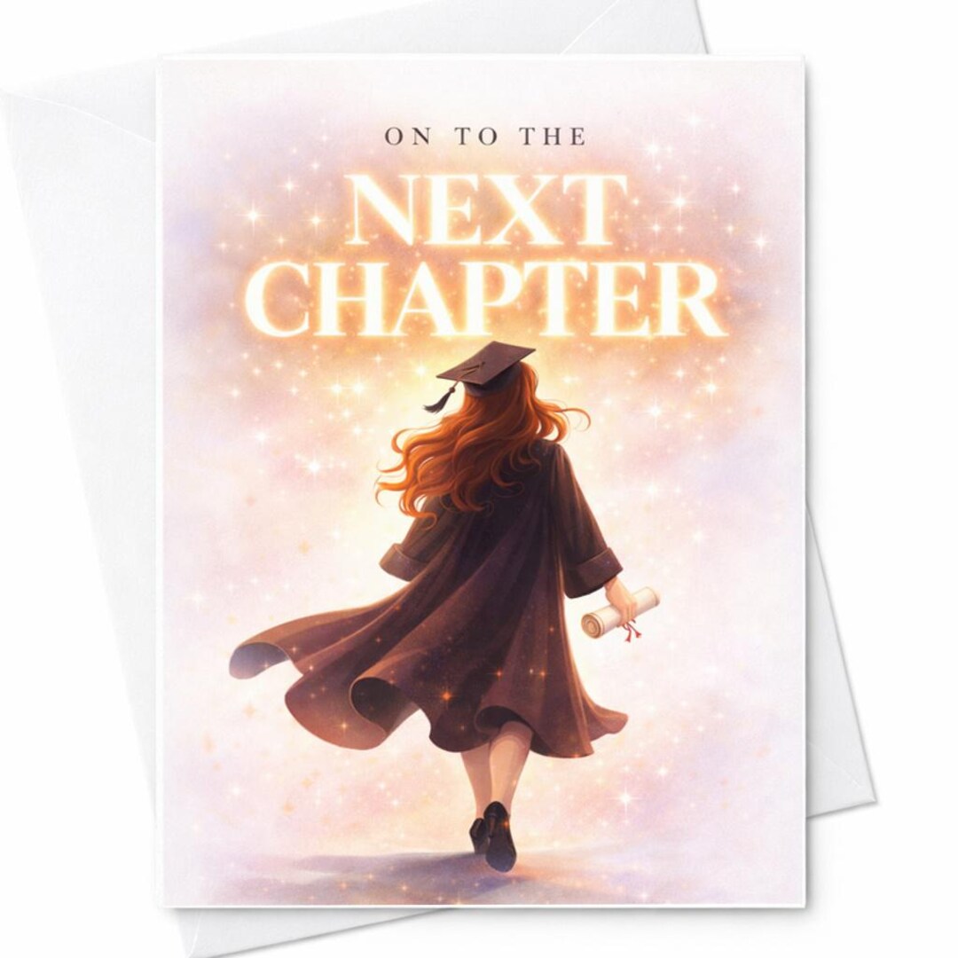 On to the Next Chapter Graduation Card Inspirational Graduation Card ...