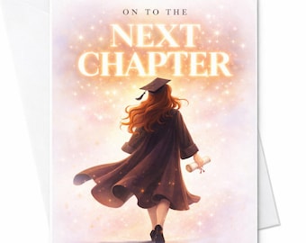 On To The Next Chapter Graduation Card Inspirational Graduation Card Congrats Graduate Gift For Her College Graduation Card Elegant C881