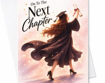 On To The Next Chapter Graduation Card Inspirational Graduation Gift For Her College Graduate Congrats Card Elegant Grad Card C882