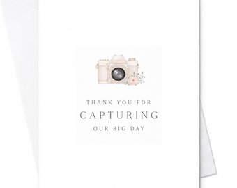 Biglietto di ringraziamento per aver immortalato il nostro grande giorno, biglietto di ringraziamento per il fotografo di matrimonio, regalo di apprezzamento per i fornitori di servizi fotografici C1985