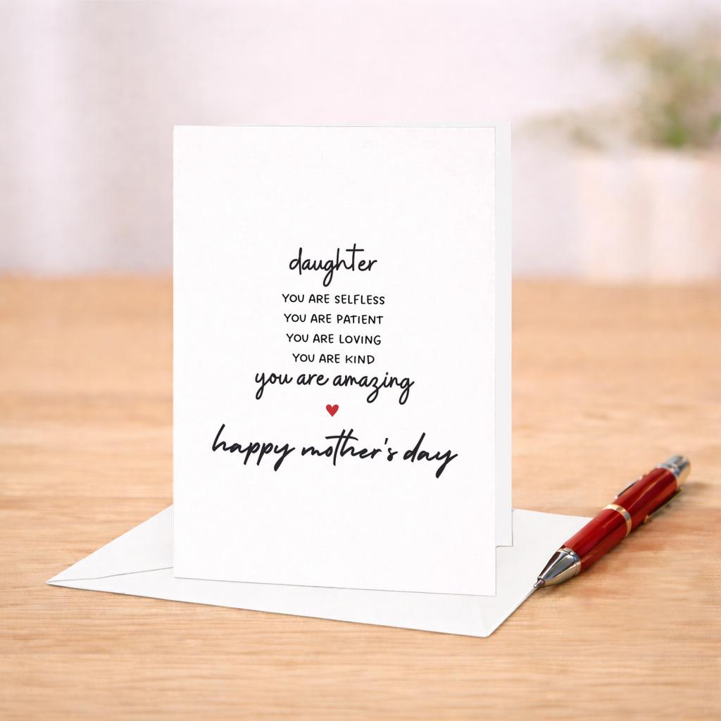 Daughter Mother's Day Card From Mom Dad Sweet Mother's Day Card for ...