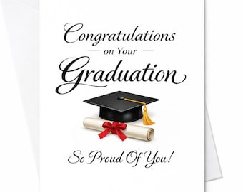 Congratulations On Your Graduation Card So Proud Of You Graduation Card Elegant Graduation Card Gift For Graduate College Graduation C879
