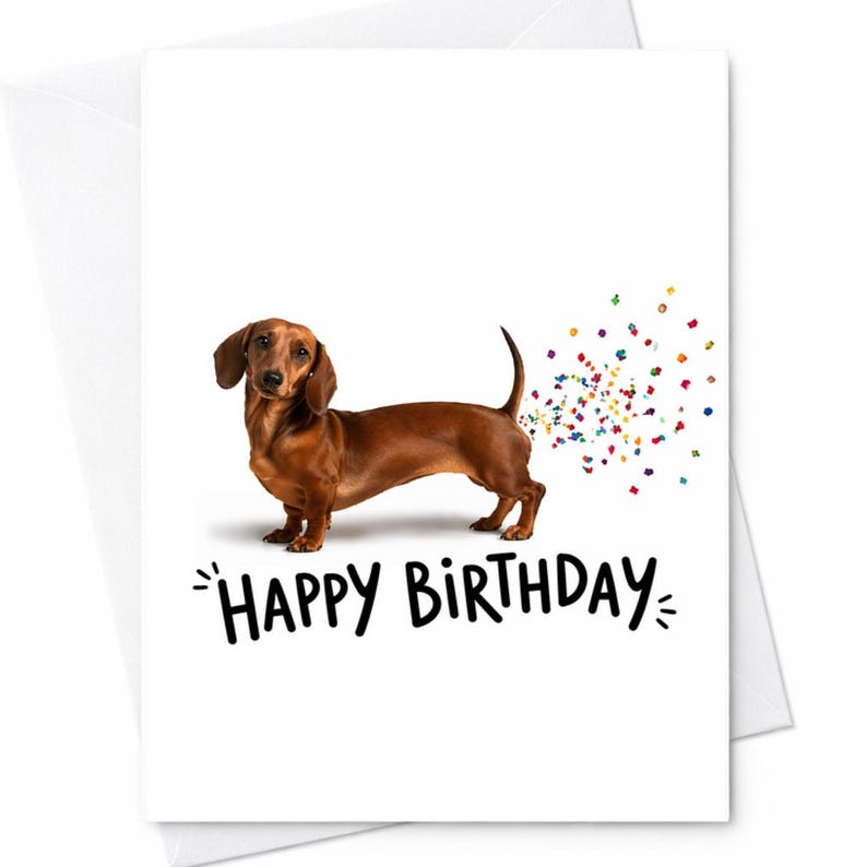 Funny Dachshund Birthday Card Happy Birthday Dog Card Sausage Dog Humor ...