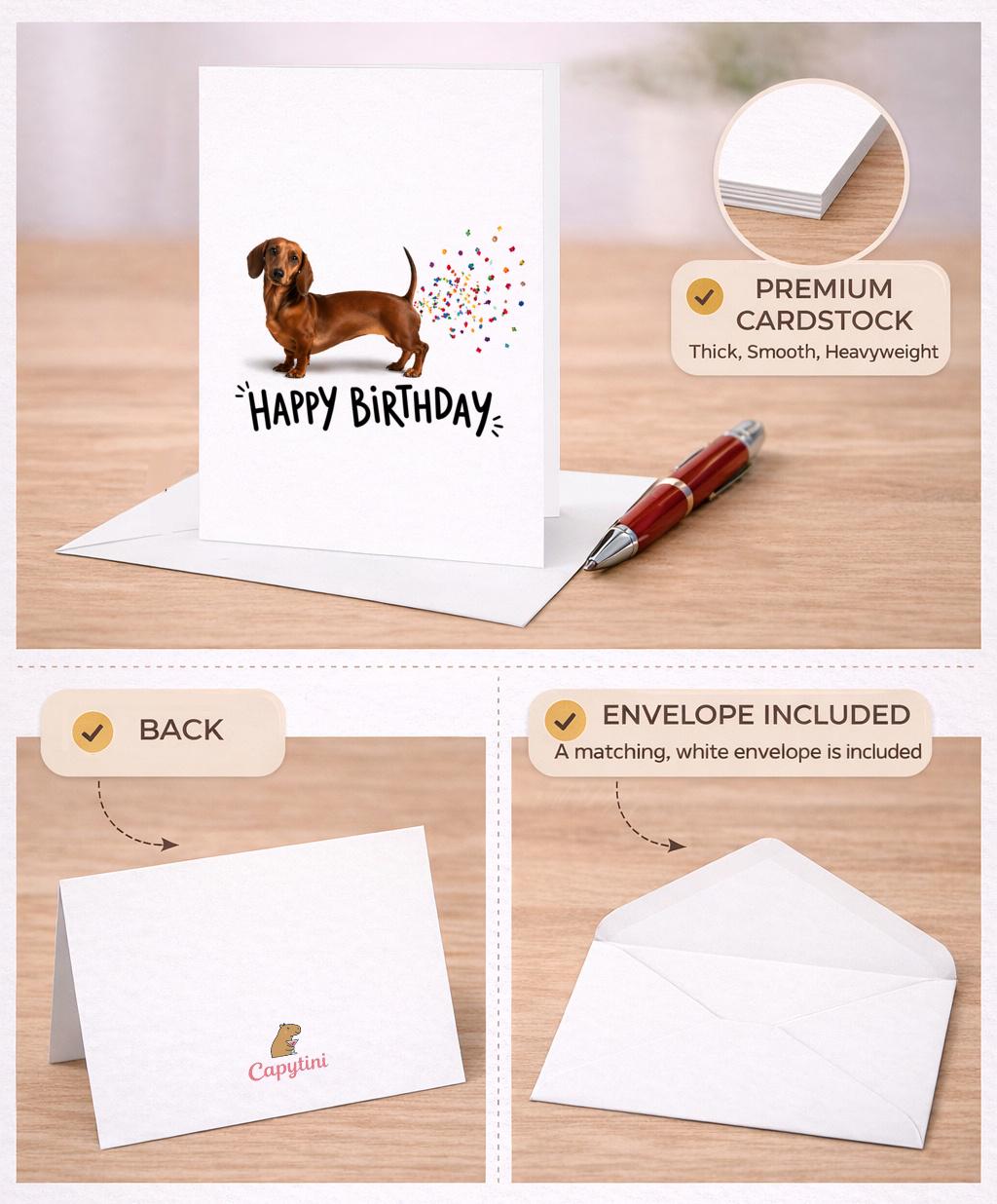 Funny Dachshund Birthday Card Happy Birthday Dog Card Sausage Dog Humor ...