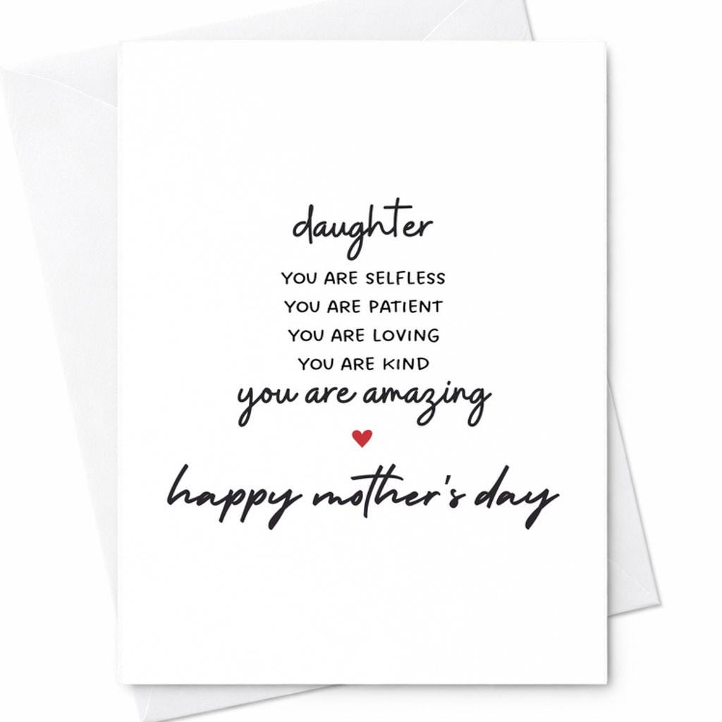 Daughter Mother's Day Card From Mom Dad Sweet Mother's Day Card for ...