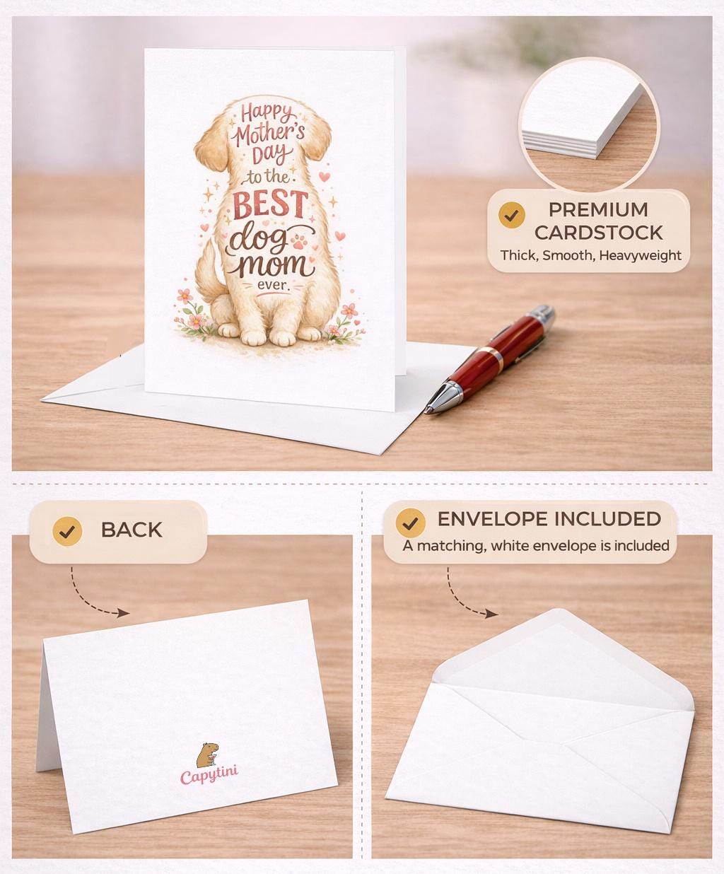 Best Dog Mom Mothers Day Card Cute Puppy Floral Happy Mothers Day Dog ...