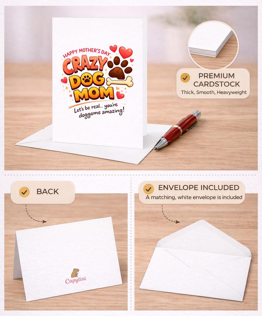 Crazy Dog Mom Funny Mothers Day Card Dog Lover Gift Cute Dog Card Dog ...