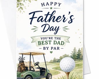 Happy Father's Day You're The Best Dad By Par Golf Vaderdagkaart Funny Golf Dad Card van Kids Wife C1555