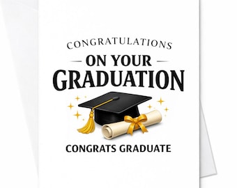 Congratulations On Your Graduation Card Classic Graduation Card Congrats Graduate Gift For Him Her College Graduation Congrats Card C875