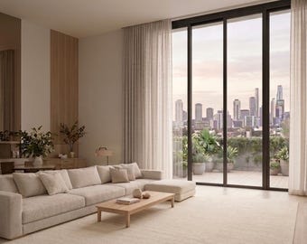 8x10Modern Mid Century Cream Area Rug Large Minimalist Geometric Living Room Carpet Neutral Scandi Home Decor Soft Plush Aesthetic Floor Mat