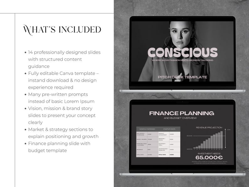 Canva Pitch Deck Template | Minimalist Business Presentation | Brand ...