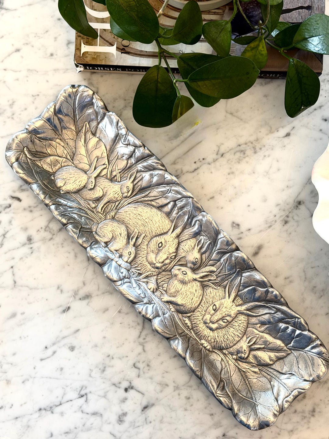Vintage Arthur Court Bunny Rabbit Serving Tray 1993 Aluminum Platter ...