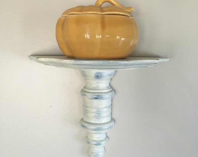 Handpainted Wall Shelf in White and Blue Etsy Australia