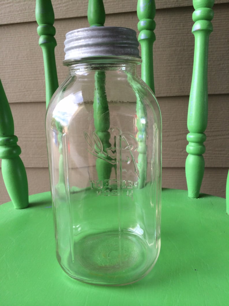 Vintage Ball Perfect Half Gallon Glass Mason Jar With Zinc Lid Etsy