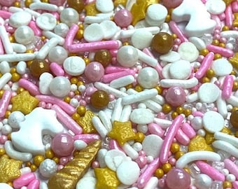 Unicorn Sprinkles ~ Pink & Gold Sprinkles ~ Cake Sprinkles ~ Cupcake Sprinkles