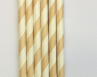 Ivory / Beige Straws ~ Paper Straws ~ Cake Pop Straws ~ Wedding Straws