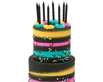 Black Spiral Candles ~ Over the Hill Candles ~ Birthday Candles