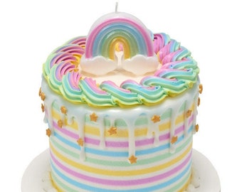 Regenbogen Kerze ~ Regenbogenförmige Kerze ~ Regenbogen Geburtstagskerze ~ Kuchenkerze