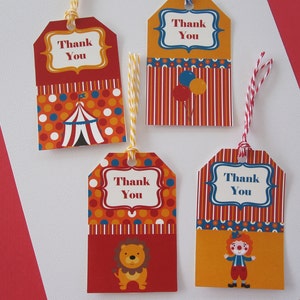 Circuslabels ~ Bedankkaartjes ~ Hanglabels