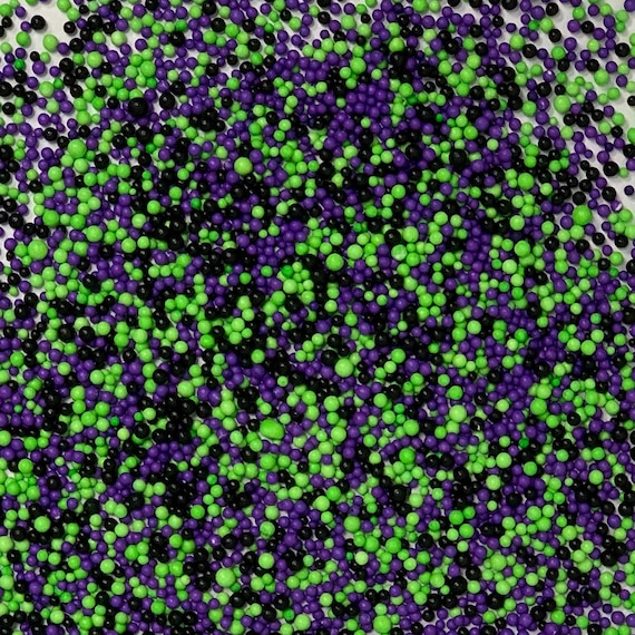 Halloween Nonpareils ~ Frankenstein Sprinkles ~ Purple, Black & Green Nonpareils ~ Toil n Trouble Il_570xn