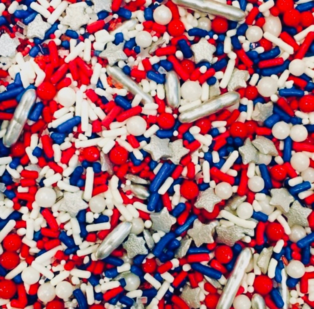 Red White & Blue Sprinkles USA Dessert Sprinkles Etsy