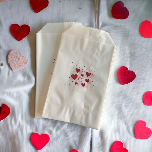 Heart Bags ~ Glassine Bags ~ Small treat bag