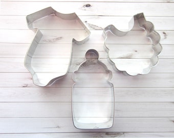Baby Cookie Cutters ~ Baby Shower ~ Onsie, Bottle, Bib ~ Sugar Cookie Cutter