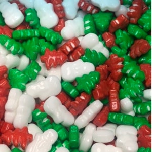 Snowman & Tree Sprinkles ~ Christmas Candy Sprinkles ~ Cake Sprinkles ~ Cupcake Sprinkles