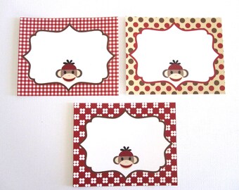 Food Tags ~ Gift Tags ~ Sock Monkey ~ Set of 6
