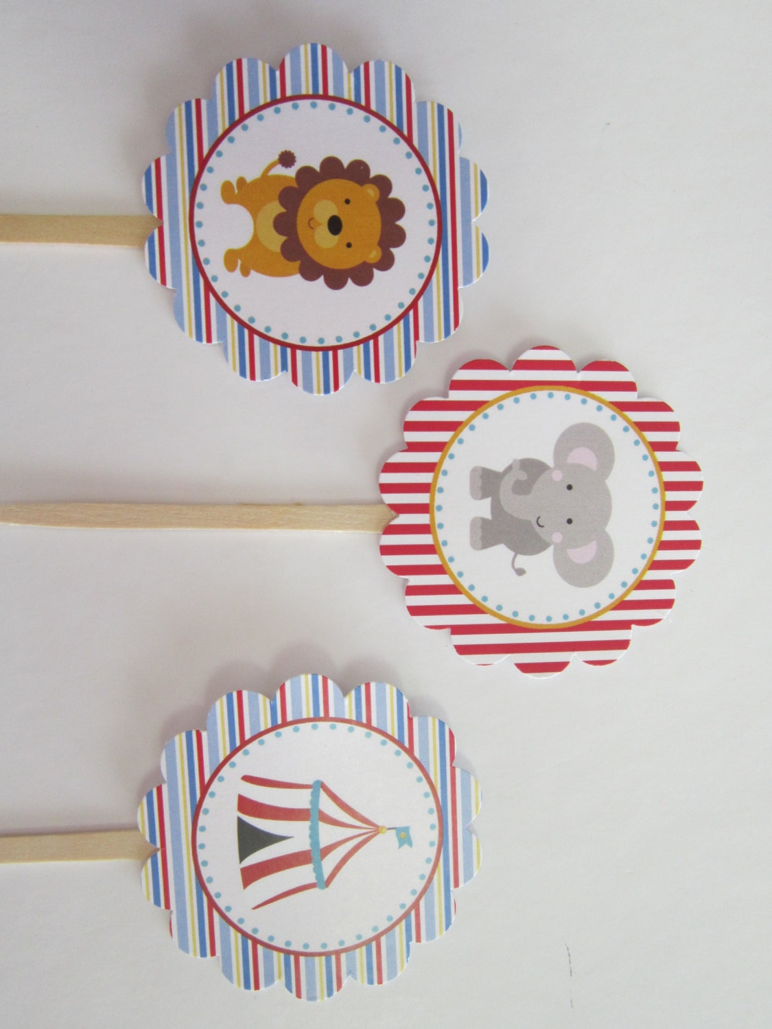 12 Circus Animal Carnival Cupcake Pick / Toppers Etsy