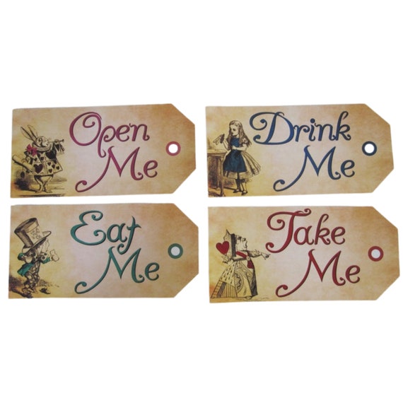 Eat Me Tags ~ Drink Me Tags ~ Take Me Tags ~ Open Me Tags ~ (Alice and Wonderland) Inspired Il_570xn