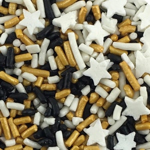 Graduation ~ New Years Eve ~ Black & Gold ~ Cupcake Sprinkles ~ Cake Sprinkles