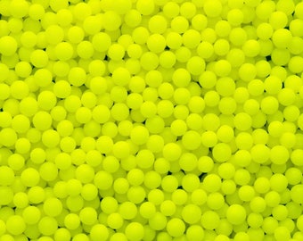 Neon Yellow ~ Glow In the Dark ~ Neon Sprinkles ~ Jumbo Beads ~ 4mm ~ Sugar Beads
