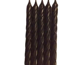 Black Birthday Candles ~ Over the Hill Candles ~ Happy Birthday Candles (set of 24)