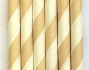 Pajitas color marfil ~ crema ~ beige ~ pajitas de papel ~ pajitas para cake pops ~ pajitas para boda