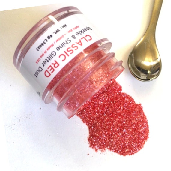 Edible Glitter in CLASSIC RED - Cake Decoration, Desserts, Chocolate Covered Strawberries, Drinks, Food Grade High Shine Shimmer, Dust Il_570xn