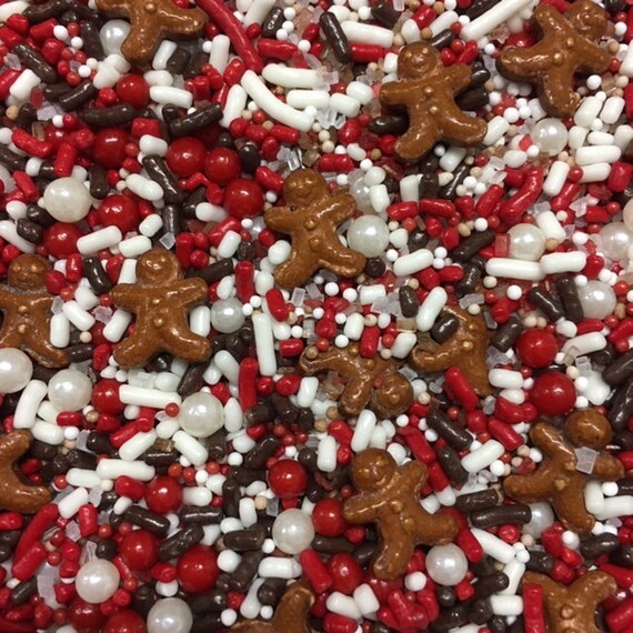 Gingerbread Boy Sprinkle Mix ~ Cake Sprinkles ~ Cupcake Sprinkles ~ Cookie Sprinkles ~ Baking Sprinkles Il_570xn
