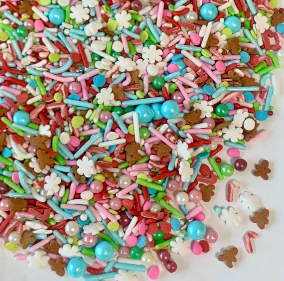 Candy Cane Lane Sprinkle Mix ~ Cake Sprinkles ~ Cookie Sprinkles ~ Treat Sprinkles ~ Baking Sprinkles