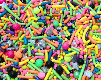 Neon 90's ~ Retro Sprinkles ~ Glow in the Dark ~ Cupcake Sprinkles ~ Cake Sprinkles