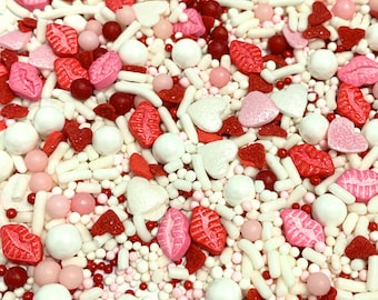 Lips & Hearts ~ Valentine Sprinkles ~ Sprinkle Mix ~ Cake Sprinkles ~ Dessert Sprinkles