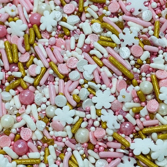 Pink & Gold Sprinkle Mix Onederland Sugar Plum Fairy Candy Sprinkles by DK DeleKtables