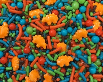 Dinoaur Sprinkles ~ Orange Dinosaurs ~ Dinoasaur Cake Sprinkles ~ Dinosaur Cupcake Sprinkles ~ Dinosaur Party