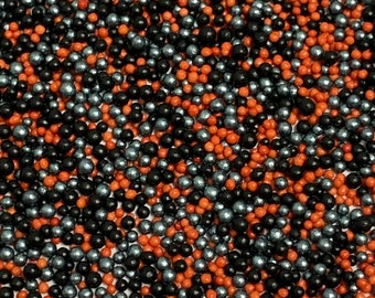 Halloween Sprinkles ~ Halloween Nonpareils ~ Red, Silver, Black Nonpareils