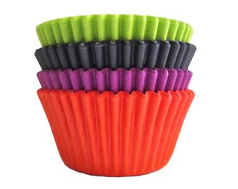 Assorted Baking Liners - Lime Green Black Purple Orange - Standard or Mini