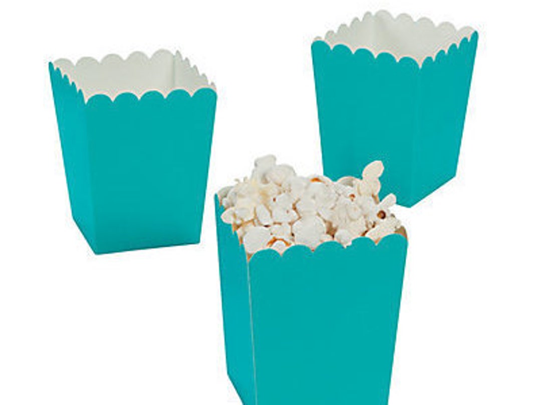 Fafor Mini Turquoise ~ Aqua ~ Popcorn Box ~ Mini ~ Favor Box ~ Party Favor ~ Set ...